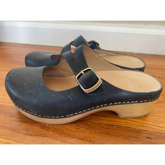 Dansko Shoes - Dansko Britney Mule Clog Heel Womens 38/ 8 Comfort Othopedic Strappy Navy Blue
